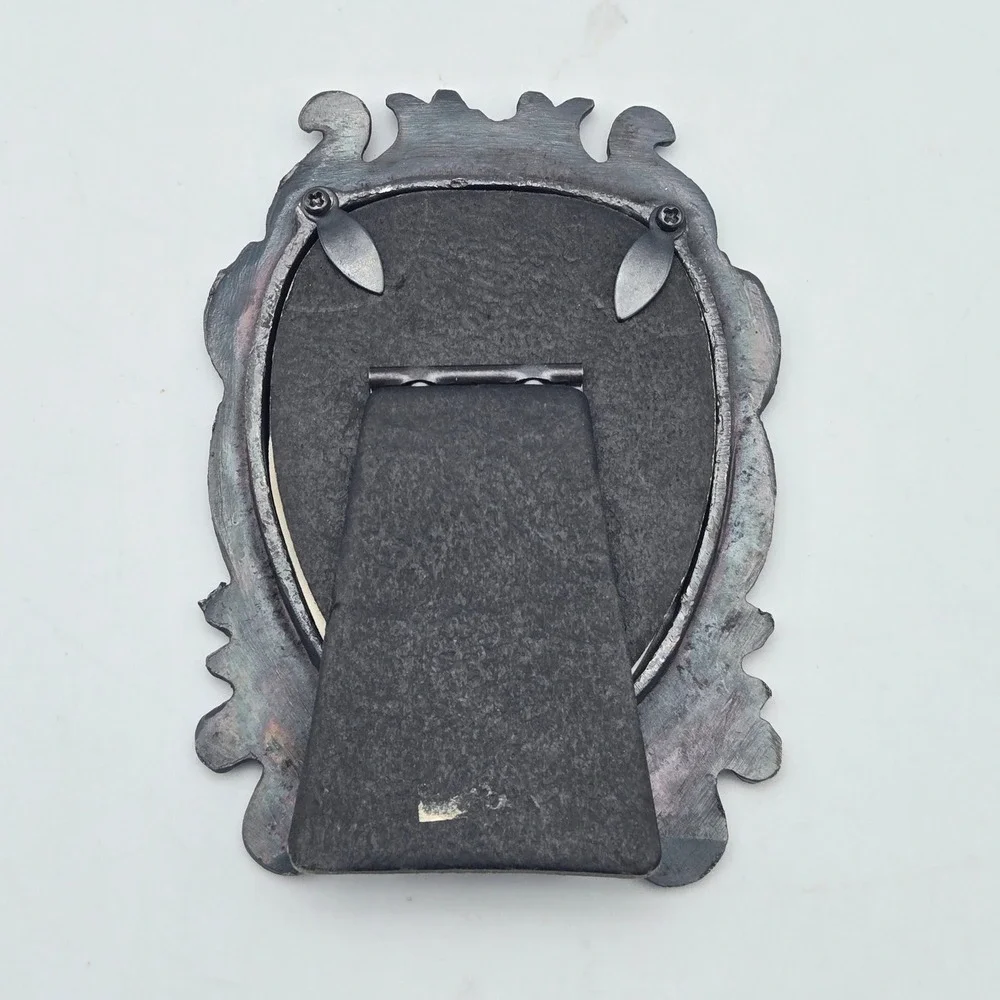 Pewter Heart Picture Frame Art‎ Nouveau Small 4.25x3.25 Table Top Mother's Day